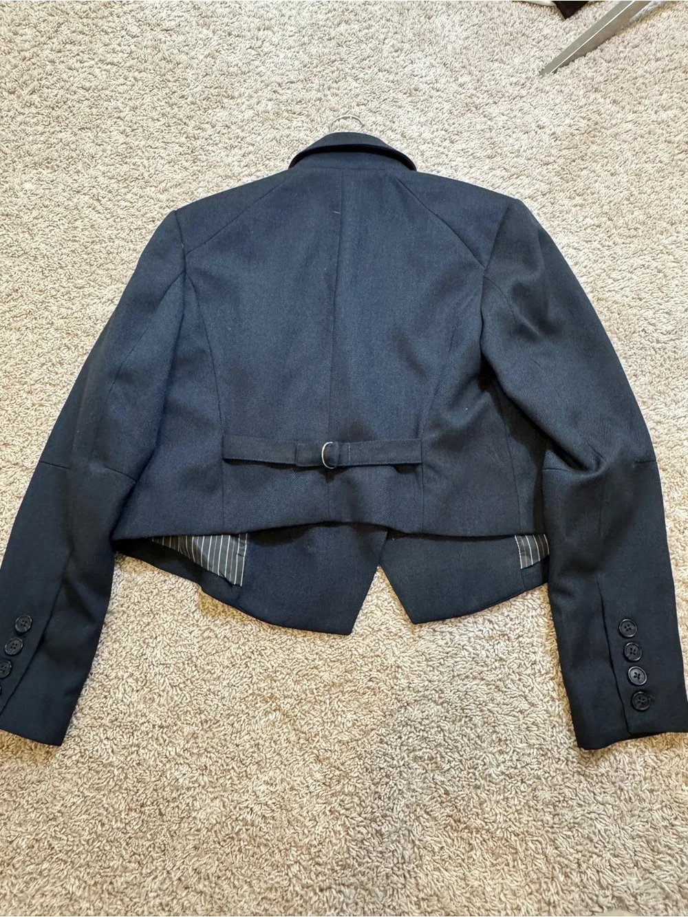 NWT Free People Cropped Double-Breasted Black Women's Blazer Jacket Size XS